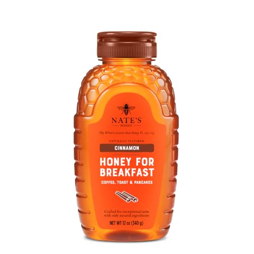 Image of Nate's Cinnamon Honey - 12 oz Squeeze Bottle | Made with 100% Pure Honey and Cinnamon - Perfect for Breakfast, Coffee, Toast, and Pancakes