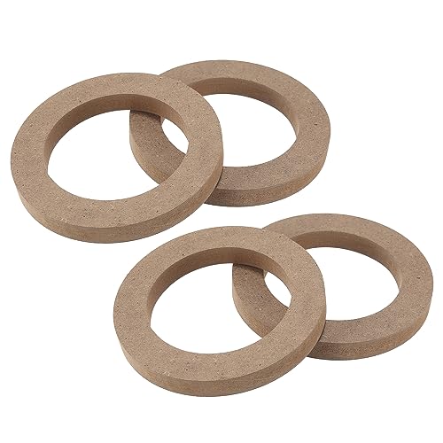Anneaux entretoises 4" en bois kaki pour haut-parleur et subwoofer voiture x4
