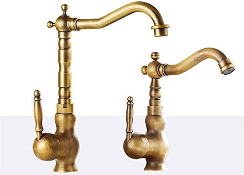 Sink tap Kitchen Sink tap for Bar Farmhouse Commercial, Fashion Hot & Cold Basin tap, Europe Style Total Brass Bronze Finished Kitchen tap, Swivel Kitchen Mixer Tap,