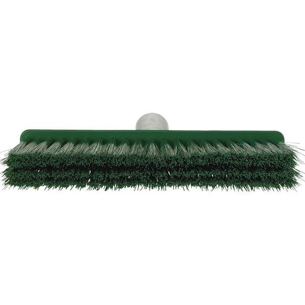 Image of Vikan 31042 10-1 /4 inch Polyester Bristle Polypropylene Block Fine Sweep Floor Broom Head, Green