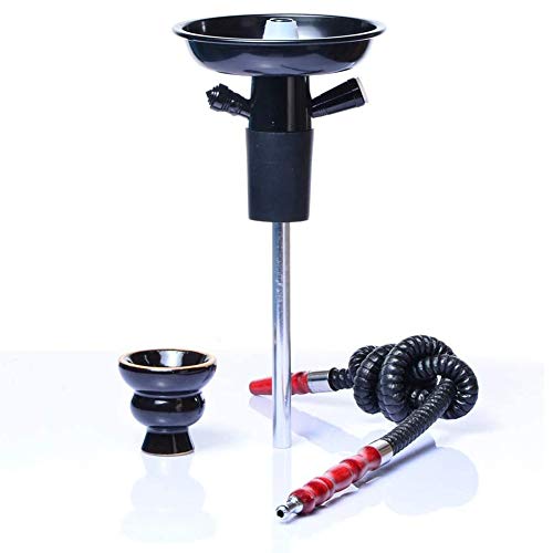 YAMAXUN Tige De Narguilé De Bouteille Portable, Ensemble/Kit De Narguilé Narguilé, Bol De Chicha en Céramique, Tuyau De Narguilé, Tige, Convient Aux Bouteilles en Verre, Vin, Champagne,Noir Cover