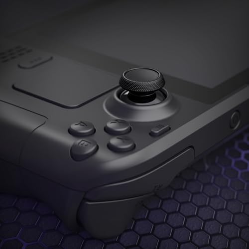 eXtremeRate Replacement Thumbsticks for Steam Deck LCD, Custom Analog Stick Joysticks Repair Kit for Steam Deck OLED Handheld Console with Original Touch Sensing, Anti-Slip Texture Grip - Black — view 6