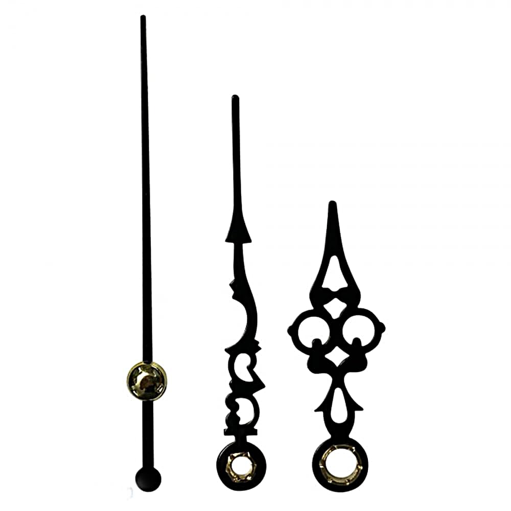 Replacement Black Metal Press Fit Clock Hands Compatible With Japanese Quartz Mechanism DIY Repair 50mm
