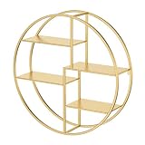 Yumyolk Wandregal, goldfarben, rund, 60 cm – Küche, Badezimmer, Wohnzimmer...
