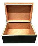 FESS Products 10.75"x 8" Wooden Storage Box for home with Hinged Lid - Decorative boxes with lids -