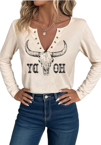 Tewmeu Western Long Sleeve Shirt mirrored letters country concert tops