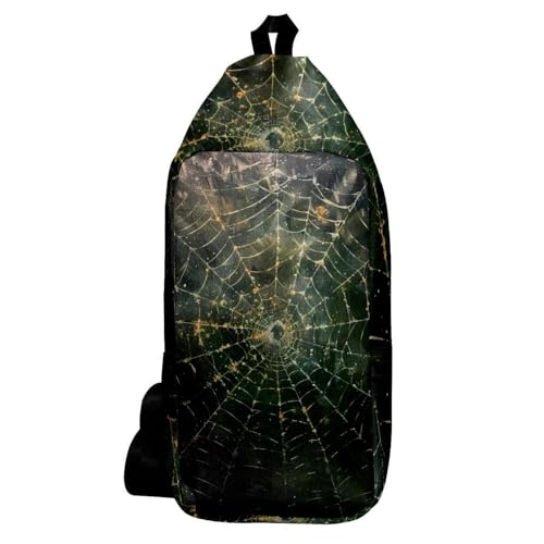 Mochila bandolera de tela de araña bolso cruzado grunge multicolor para hombres y mujeres