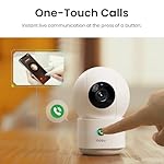 AOSU 2K Security Camera Indoor, Baby Monitor Pet Camera 360-Degree for Home Security with 2.4 GHz Wi-Fi Router, One-Touch Call, Smart Motion Tracking, IR Night Vision, Compatible with Alexa - Image 2