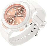 findtime White Watch for Women 5 ATM Water Resistant Silicone Band Arabic Numerals Analog Quartz Wri