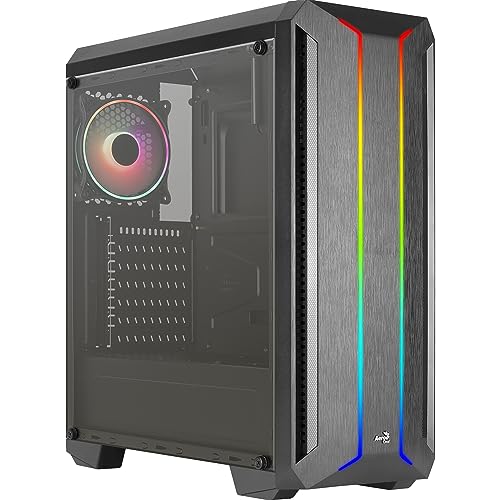 Aerocool SKYLINEV2BK, PC ATX Gehäuse, Dual Front Panel LED ARGB, ARGB 12cm Lüfter, Schwarz