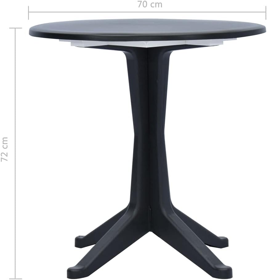 Modern Simple Design Patio Dining Table, Garden Side Table Weather-resistant Coffee Table for Backyard Lawn Balcony Pool, Patio Table Anthracite 27.6" Plastic
