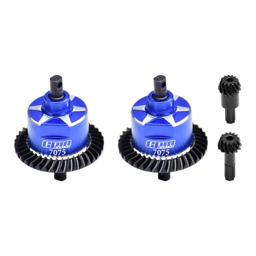 4140 Carbon Steel + 7075 Alloy Front & Rear Complete Differential for Traxxas 1:16 Mini Maxx 4WD 107154-1 / Mini XRT VXL-3S 108076-1 Monster Truck Upgrades - Blue