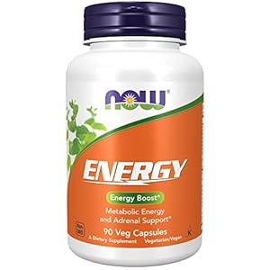 NOW Supplements, Energy Dietary Supplement (lncludes B Vitamins, Green tea, Panax Ginseng and Rhodiola), 90 Capsules