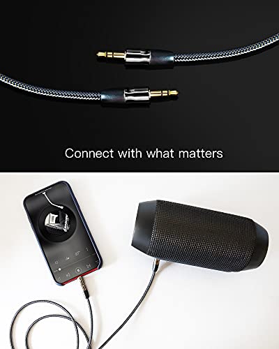Cable de audio 3.5mm macho a macho 20ft negro miniatura 4