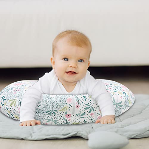 Nursing Pillow Cover For Baby Girls Boys, Removable Breastfeeding Pillow Slipcover Fits Snug On Newborn Feeding Nursing Pillows, Leaf Floral #TOP1
