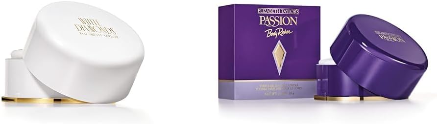 Body Powder for Women, Fragrance with Body Puff, White Diamonds, 2.6 Oz & Body Powder for Women, Passion, 2.6 Oz