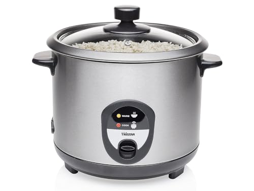 Tristar Reiskocher, 1,5 Liter, Reis für bis zu 10 Personen ohne Anbrennen, Mit Warmhaltefunktion, 500W, Edelstahl, RK-6127, Silver – Ansicht 1