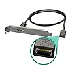 LINKUP - USB 3.2 Gen 2x2 20Gbps USB-C Type Internal Panel Cable Mount Motherboard Header Extension Adapter20-Pin A-Key Male with Cover to USB-C Female Connector with PCI Bracket - 100cm