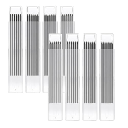 ASFWAGQ Ersatzminen 2,8 mm für Zimmermannsbleistift, Solide Tischler Ersatz, Tieflochmarker Baustelle Minen, Werkzeuge für Holzbearbeitung Anreißen (Schwarz (48 Stück))