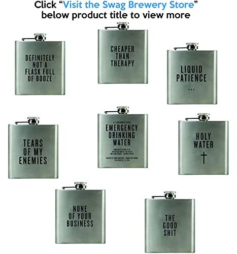 Emergency Drinking Water | Damn Fine Hip Flask | 6Oz Stainless Steel | Funny Snarky Gift For Whiskey, Vodka, Booze And Lovers + Military #TOP5