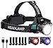 ET Stirnlampe Led Wiederaufladbar mit Wei&szlig;em/Rotlicht/UV Licht/Schwarzlicht, Extrem Hell Kopflampe mit Batteriebetrieb, 16 Modi, Stirnlampe Wasserdicht f&uuml;r Schutzhelme, Jagd, Erkennung von Tierurin