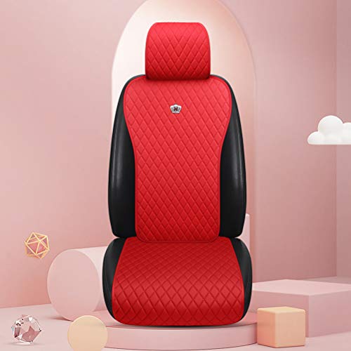 Image of Red Leather Car Seat Covers Full Set Waterproof Universal Auto Seat Covers