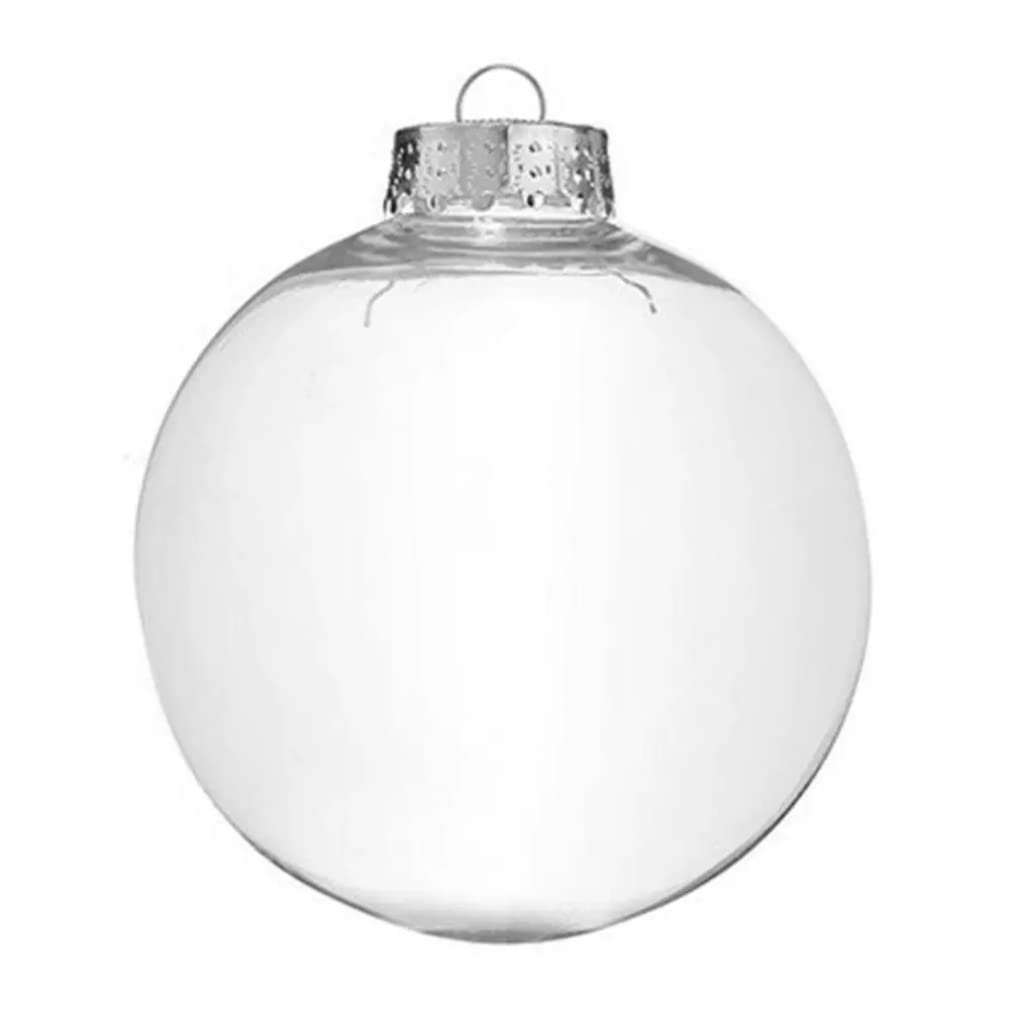 Baubles de Noël ornements verre transparent 80mm déco sapin fête