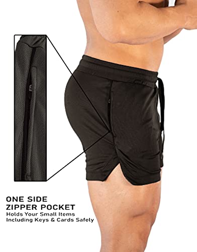 FLYFIREFLY Men's Gym Workout Shorts Running Lightweight Athletic Short Pants Bodybuilding Training4
