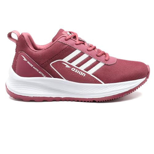 Image of ASIAN Women's Mercury-12 Casual Sneaker Shoes Lightweight Soft & Comfortable with Extra Cushion Lace-Up Shoes for Women's & Girl's