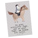 Mr. & Mrs. Panda Ansichtskarte Pferd Reiten - Geschenk, Postkarte, Reitverein, Grußkarte, Postkarten, Ansichtskarten, Reitstall, Reitsport, Pferde, Kunstkarten