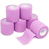 FriCARE Self Adhesive Bandage Wrap, Medical Tape in First Aid Kit, Cohesive Bandages for Wounds Sport Vet, FSA/HSA Eligible, 2 Inches X 5 Yards 6 Rolls, Fluorescent Purple