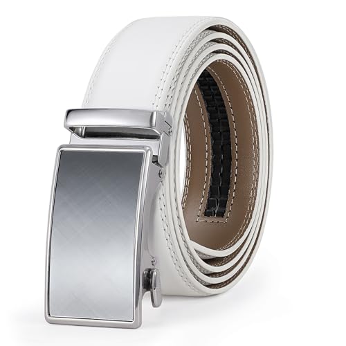 Ratchet Mens Belt Leather, Adjustable Quick Release Click Belts for Mens Jeans, Casual & Work