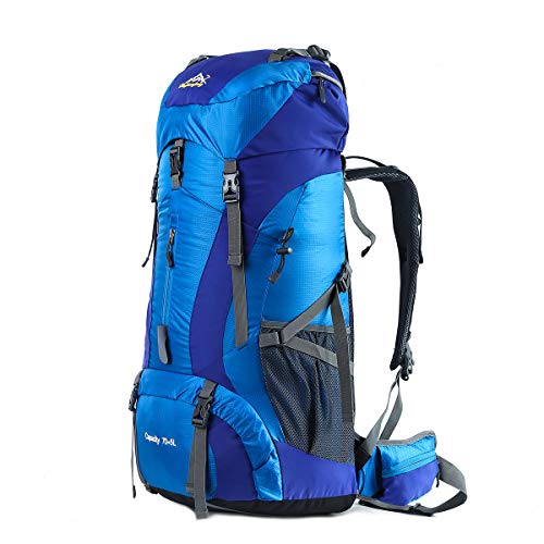 Hwjianfeng 70L Mochilas de Senderismo Macutos Montaña Impermeable de Nilon