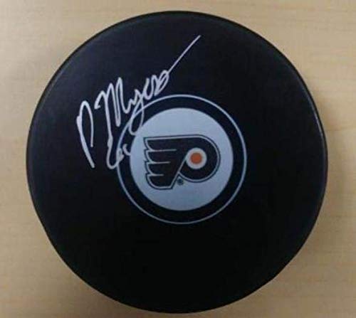 Phil Myers Flyers Autographed Hockey Logo Puck