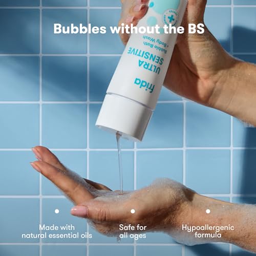 Image of Frida Baby Unscented Fragrance-Free Bubble Bath + Body Wash, Safe for Skin, 10 Fl Oz (Pack of 12)