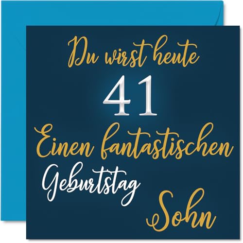 Lustige Geburtstagskarte '41 & Fantastisch' Für Deinen Schwiegersohn – 145 Mm, Innen Leer