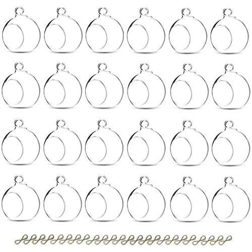 Sziqiqi 8cm Boule Verre a Suspendre - 24 Pieces Boule de Verre Photophore Bougeoir Suspendu pour la Décoration de Pièce Maîtresse Anniversaire Fête Noël...