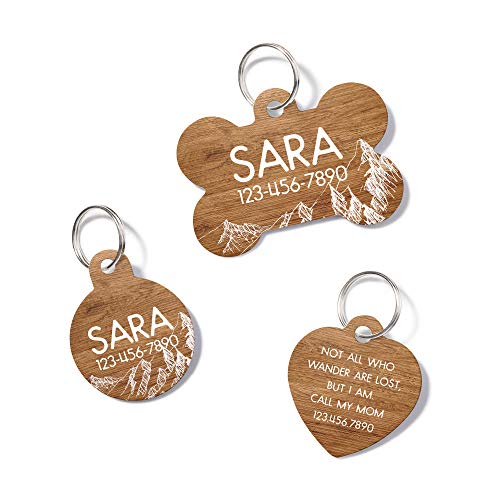 waaag Pet ID Tags, Personalized Rustic Mountains Landscape Pet ID Tags, Dog Tag, Cat Tag, Name ID Tag, Dog Collar Tag, Cat Collar Tag