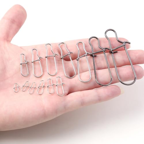 100 clips de conexión rápida de acero inox reforzado miniatura 4