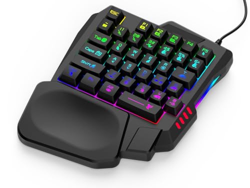 Image of Mobile Game Mini Gaming Keyboard | One Handed Portable Mini Gamer Keypad for Game Controller for Gamer (Gaming Keyboard)