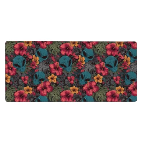 Tapis de souris de jeu grand format imprimé extraterrestre pour PC
