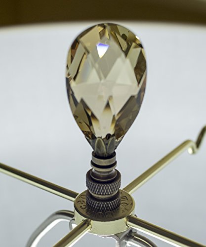 Swarovski Champagne Crystal Tear Drop Lamp Shade Finial #TOP4