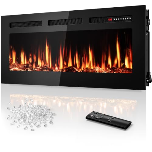 Image of Tehanld 42 inch Ultra-Thin Electric Fireplace Heater, Recessed Wall Mounted