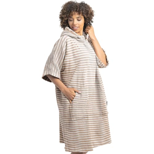 Image of Unisex Changing Robe - Swim Poncho - Terry Cotton Hooded Surf Towel Poncho for Beach Swimming - S /M L /XL