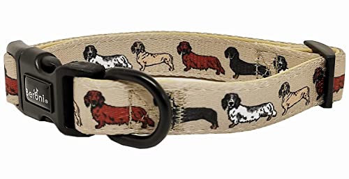 Hundehalsband Dackel Teckel schwarz-braun Nylon Halsung Band Halsband gepolstert weich verstellbar 27-40 cm x 2 cm breit