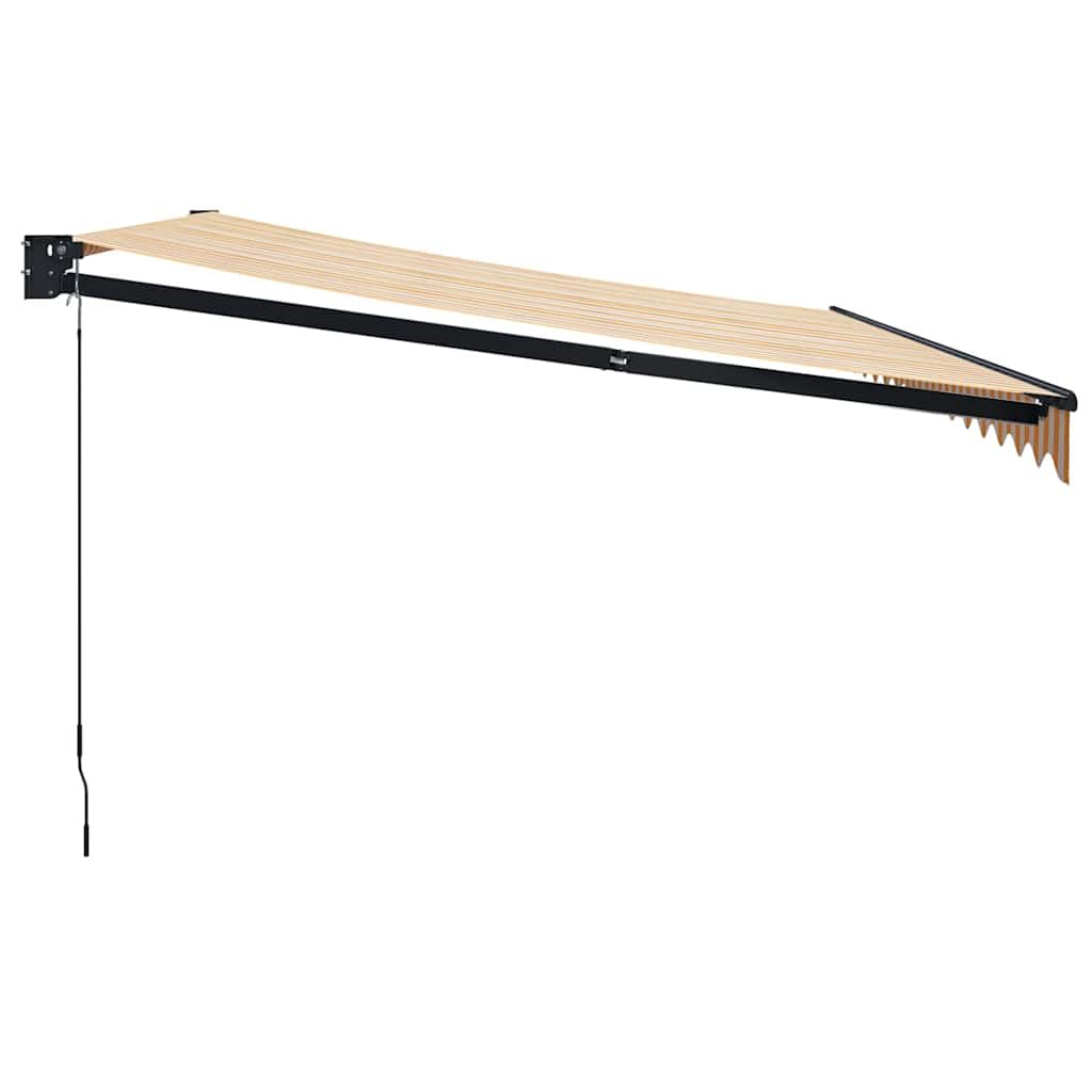 Toldo retráctil Aluminio y Tela Amarillo y Blanco 4x3 m