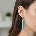 THJEW Natural Real Genuine Column Vertical Bar Turquoise Stone Earrings,Simple Dainty Long Single Gemstone Quartz Crystal Stone Western Statement Dangle Drop Earrings for Women (Earrings_A)