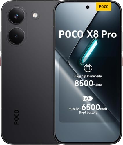 XIAOMI Poco X8 PRO 5G Ai (Compatible with Tmobile Mint Tello & Global) (256GB + 8GB) 6.59 50MP Gamers Phone NFC Dual sim Unlocked Model 2511FPC34G Liberado (Black)