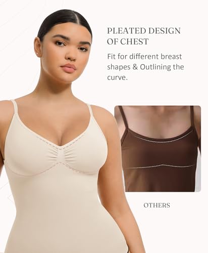 Image of FeelinGirl Womens Tank Top Shapewear Tummy Control Tops Slimming Cami Tank Seamless Compression V Neck Camisole