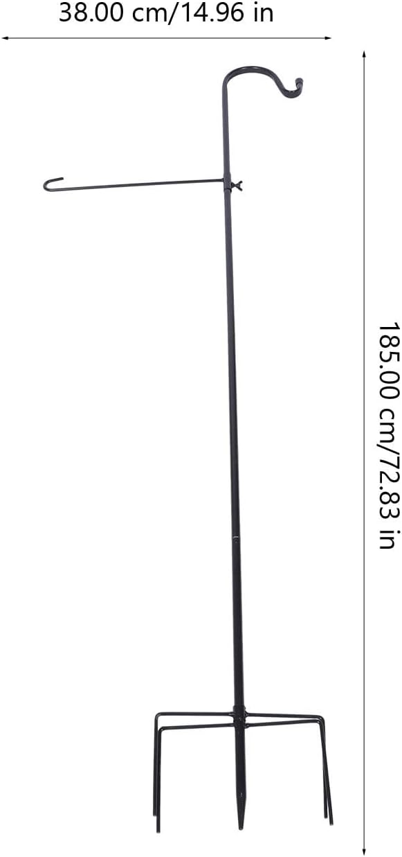 Garden Flagpole Shepherd Hook Iron Ground Inserted Hook for Outdoor Yard Plant Hanging Rust-Resistant Metal for Patio Lawn Décor